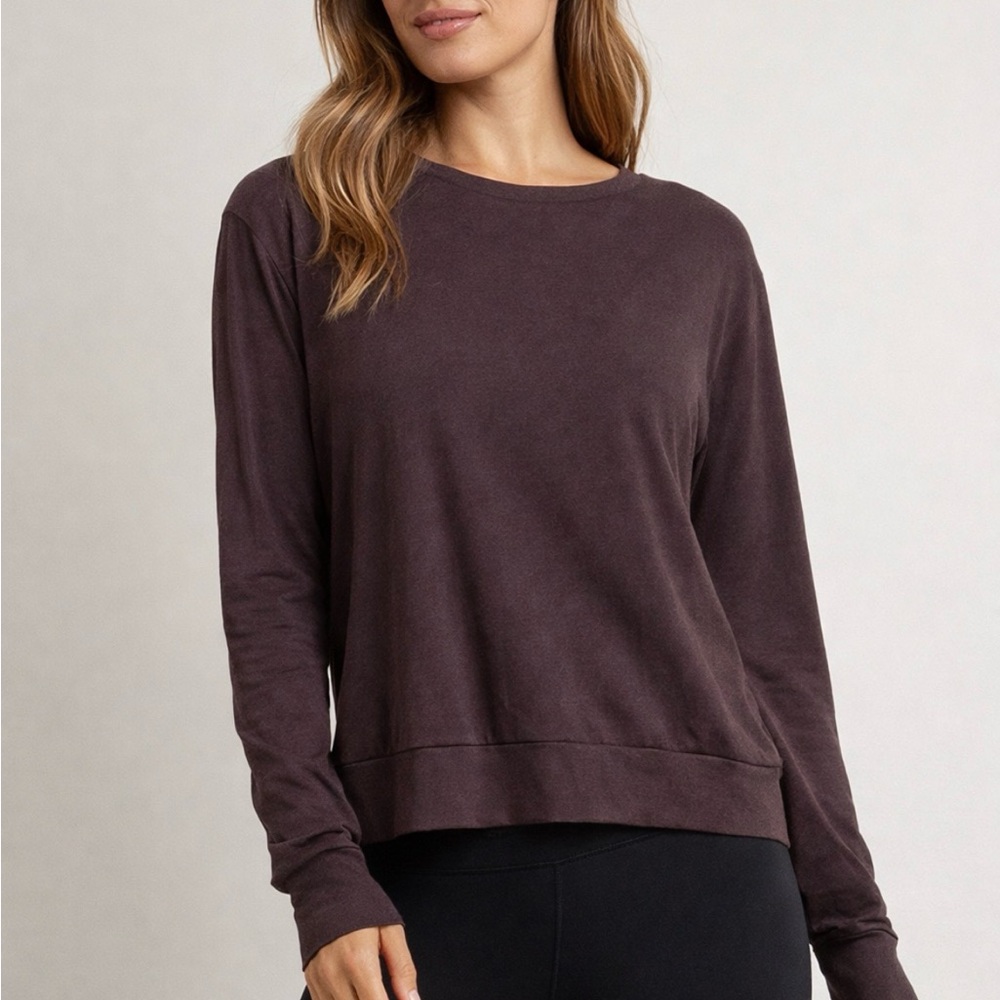 Lukka Lux Plum Purple Buttery Soft Athleisure Cozy Long Sleeve Tee| Size L